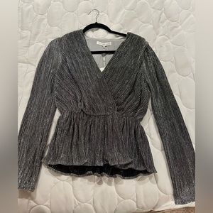 Silver sparkly top -XS